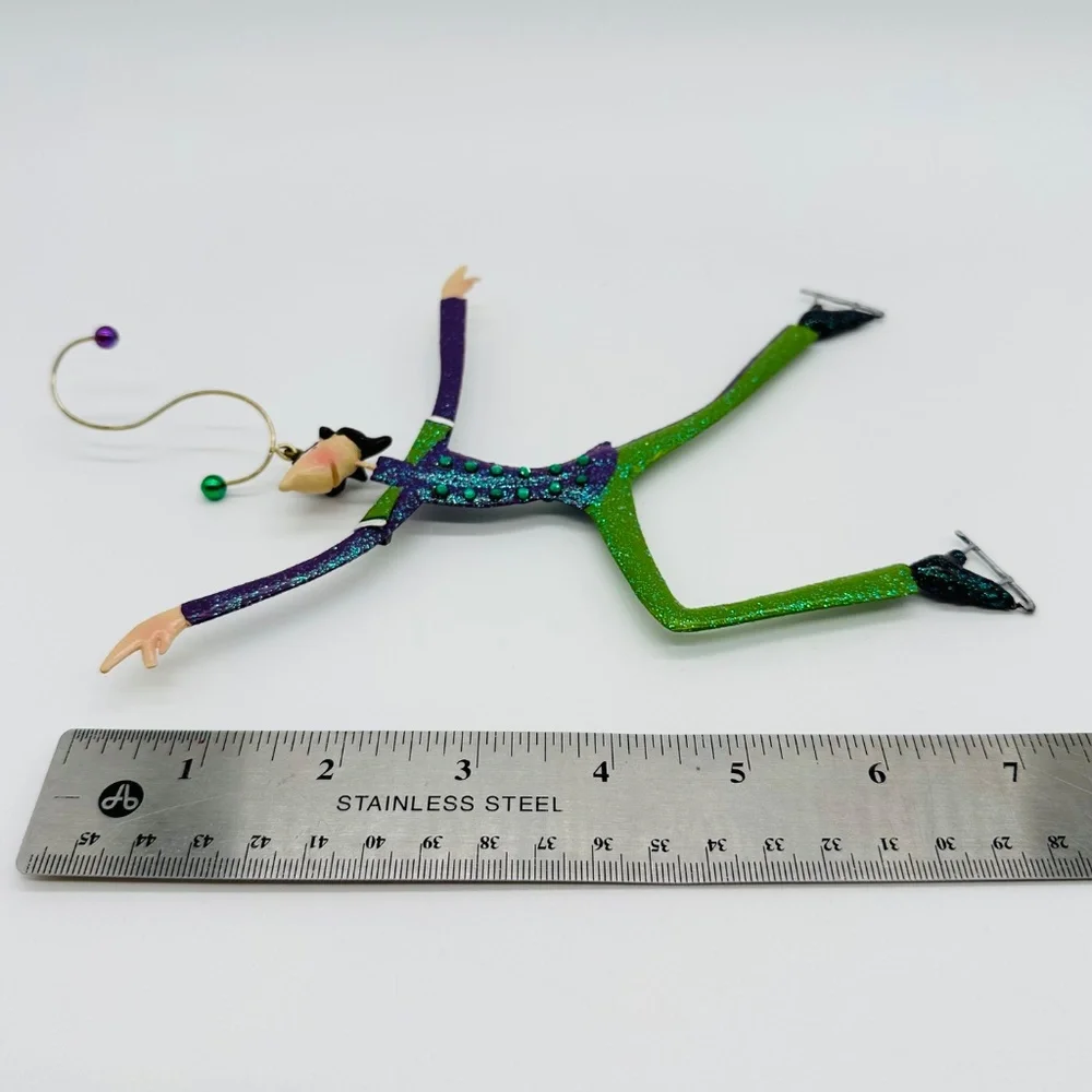 Marquis by Waterford Giddie Guy Gliding Ice Skater Metal Christmas Ornament 2004